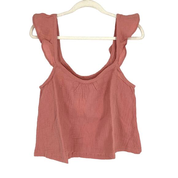 Marine Layer Jude Flutter Sleeve Tank Rosette Pink Medium NWT - Picture 1 of 7